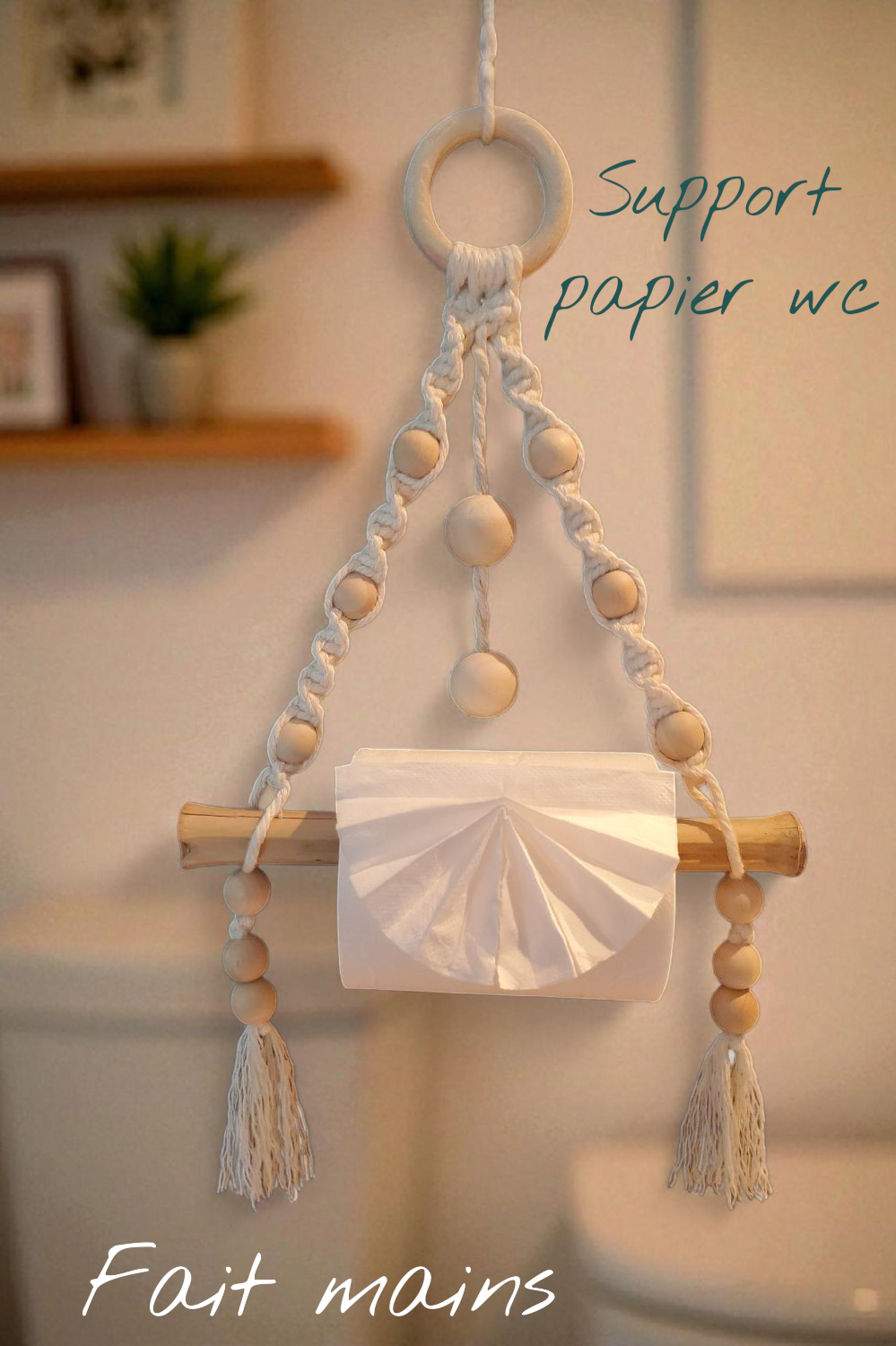 Dérouleur Papier WC Bambou/Macramé